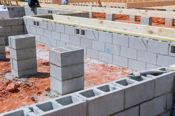Cement Block Installation in Leland