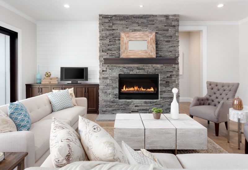 Elegant Stone Fireplace